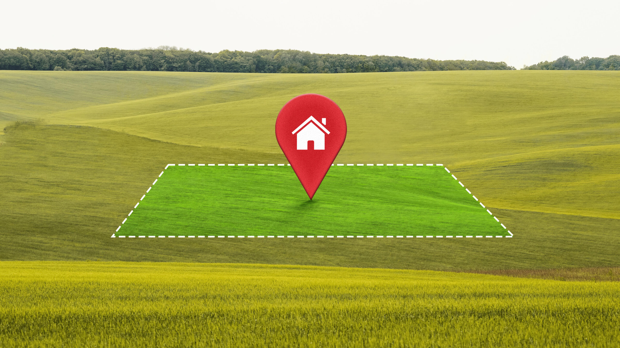 home beautiful landscape with red pin